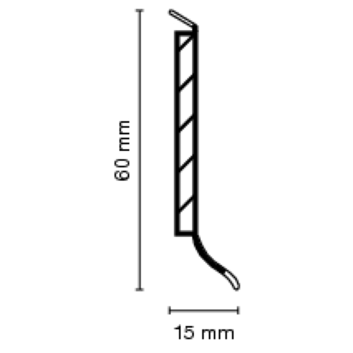 Kernsockelleiste 60x15 mm - Anthrazit 1209